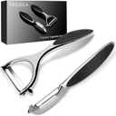 TACGEA Vegetable Peeler for Kitchen, Potato Peelers for Fruit Straight Blade, Durable Non-Slip Handle, Set of 2