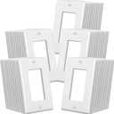 CML Decorator Wall Plates, 50 Pack Electrical Outlet Receptacle Covers, 1-Gang Switch Plates, Standard Size 2.76 x 4.5, Impact Resistant, UL Listed, White, Contractor Pack