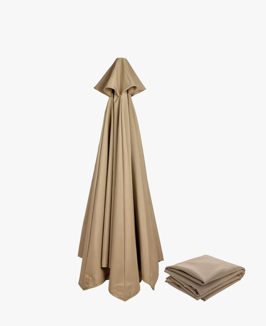Replacement Umbrella Canopy for 10ft 6 Rib Patio Umbrella Fabric Replacement Outdoor Market Umbrella Top (Canopy Only), (Tan)
