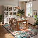 Lahome Reine Boho Rugs for Living Room 8x10, Washable Bedroom Area Rug Soft Low Pile Dining Room Rugs for Under Table,Vintage Non Slip Indoor Floor Carpet for Playroom Office (8x10 Orange)