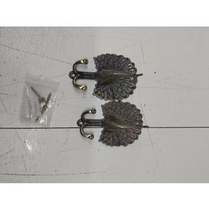 Ailejia 2pcs Peacock Curtain Tiebacks Hooks Holdbacks Zinc Alloy Tassel Wall Hook Hanging Ball Straps Wall Mounted Curtain (Bronze)