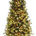 National Tree Company Pre-Lit Artificial Slim Christmas Tree, Green, Tiffany Fir, White Lights, Includes Stand, 7.5 Feet