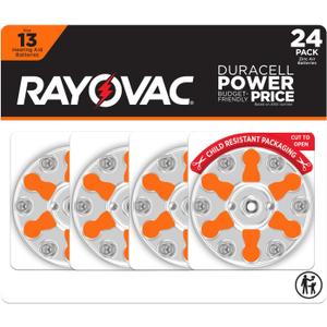 Rayovac Size 13 Hearing Aid Batteries (24 Pack), Size 13 Batteries (Orange Tab)