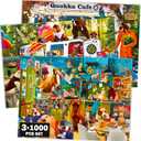 QUOKKA Jigsaw Puzzles for Adults 1000  3 Packs of Unique Animal Adult Puzzles  Enjoy Games for Adults - Colorful Designs for Women and Men