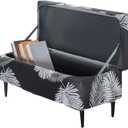 FUANGUI Ottoman Cover Stretch Storage Ottoman Bench Slipcover Printed Folding Storage Bench Ottoman Cover Footrest Stool Slipcover Footstool Protector Cover with Elastic Bottom, Large
