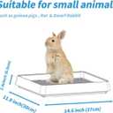 PODOO Rabbit Litter Box Training Potty Tray for Guinea Pig & Small Pets Spacious Grid Pan with Low Entrance, Easy-Clean & Odor-ResistantHelps Keep a Clean Cage and Reduce Mess