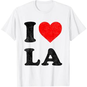 I Heart LA Souvenir I Love Los Angeles T-Shirt (White, M)