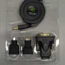 ReTrak® Retractable Standard HDMI® Cable with Mini, Micro, and DVI Adapters, 5 Ft. in Black