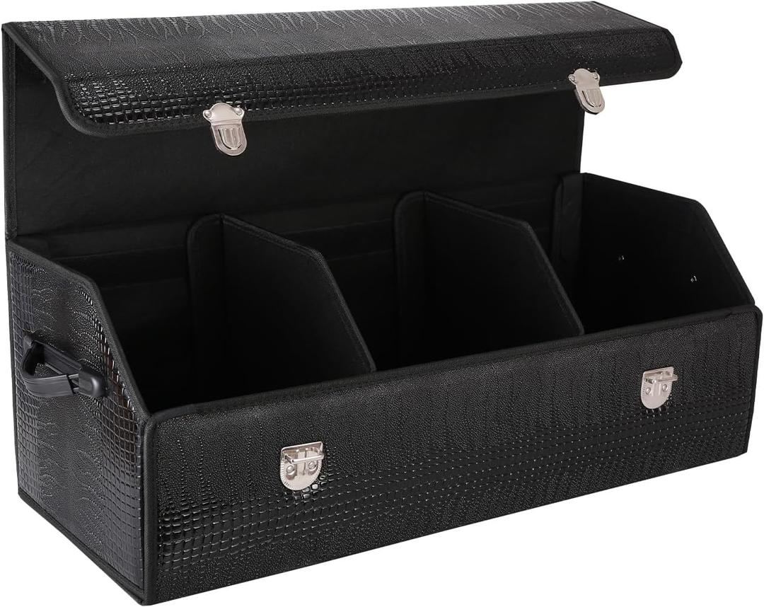 Car Trunk Organizer - Trunk Organizers And Storage Suv, Cargo Box-Automotive Consoles Organizers-Multi-Compartment Adjustable Auto Grocery Home Storage Box