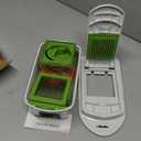 Mueller Pro-Series All-in-One, 12 Blade Mandoline Slicer for Kitchen, Food Chopper, Cucumber Slicer and Spiralizer, Cutter, Dicer, Grater, Gifts for Mom, Kitchen Essentials, White Sand/Green