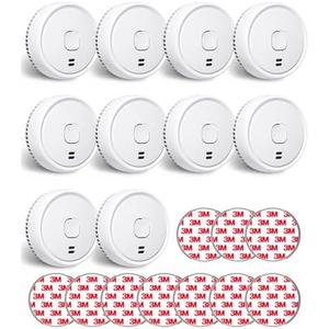 Ecoey Smoke Detector, Smoke Alarm with Advanced Photoelectric Technology, Fire Alarm Smoke Detector with Test Button and Low Battery Reminder, Fire Alarm Used in Bedroom, Home, 10 Packs
