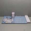 Peg Board Combination Kit, 4 Pegboards with 20 Accessories, Pegboard Wall Organizer for Office, Nursery & Home Storage, Key Holder, 25.6"x25.6"  Nail-Free InstallationBlue