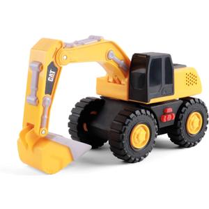 CAT Construction Toys, Tough Machines Toy Excavator, 10" W/Realistic Lights & Sounds, Rumbling Action, Movable Parts & Sturdy Plastic Construction