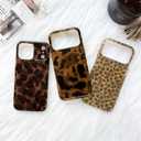 NITITOP Compatible with iPhone 17 Pro Max Case Cute Vintage Leopard Print Tortoise Amber Design for Women Girls Men Boys Hard Back Shockproof Protective Cover - Orange Yellow