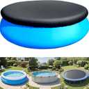 8ft Round Pool Cover 8 ft Round Frame Pool Covers Garden Outdoor Above Ground Swimming Pool Shades 96 in Hot Tub Canopy Backyard Adult Pool Accessories Rainproof Waterproof (Black)