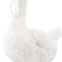 23 Inch Porch Goose Statue,Realistic Large White Goose Sculpture with Hat