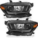 for 2016 2017 2018 2019 2020 2021 2022 Tacoma Headlights Assembly for 2016-2022 Toyota Tacoma Models Only Black Housing Amber Reflector Replacement Driver and Passenger Side (B-Black Housing Amber Reflector Clear Lens)