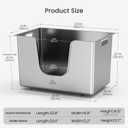 Stainless Steel Cat Litter Box with 13.8" High Sides, XL Metal Litter Box for Large & Multi Cats, One-Piece Kitten Litter Pan Pet Toilet with Wheels for Easy Moving, Easy to Clean, Anti-Leak