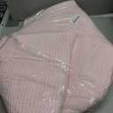 XUANGUO Cotton Rope Laundry Basket Hamper for Girls Kids Baby Nursery Hamper Bin Woven Storage Basket for Living Room Girls room Boho Tall Rope Baskets for Blanket Toys Large light pink (Regular)