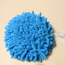 3pcs Chenille Hanging Hand Towels Blue Super Fluffy Ball Shape Quick Dry Kitchen Bathroom Towels Space Saving Soft Absorbent Hand Drying Cloths (Blue)