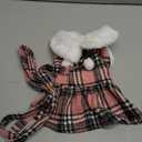 XS Dog Sweater with Leash Set D Ring Plaid Fleece Dog Clothes for Small Dogs Girl Boy Spring Pet Dress, Cold Weather Dog Coat Sweater for Chihuahua Yorkie Cat Puppy Costumes, Pink, XS