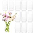 12pcs Cylinder Vases for Centerpieces - 6 Inch Tall Glass Vases for Flowers, Hurricane Candle Holder Modern Simple Floating Candle Vase Formal Dinners Home Decor