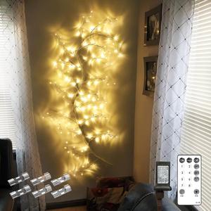 Willow Vine Lights Bedroom Decor: 7.5Ft Christmas Decorations Flexible Enchanted Fairy Lights with Remote Control, 144 LEDs Twinkle Tree Lighted White Branches for Wall Living Room
