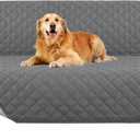 PrinceDeco Reversible Loveseat Couch Cover for 2 Cushion Couch Sofa Cover for Dogs Water Resistant Furniture Protector with Elastic Straps(XL Loveseat 54", Grey)