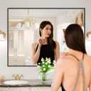 LOAAO Black Bathroom Mirror 48"X30" for Wall, Rectangle Bathroom Vanity Mirror, Tempered Glass, Hangs Vertically or Horizontally, Easy to Install, Modern Design
