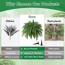 2PCS 45in Fake Ferns- Large Artificial Plants Outdoor, UV Resistant Artificial Ferns for Outdoors, 60 Branches Faux Boston Fern Realistic Weatherproof Fake Plants for Porch Home Patio Hanging Decor