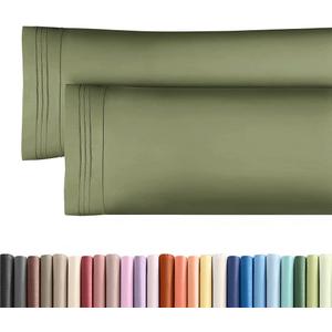 Body Pillowcases Set of 2-20x54 Long Body Pillow Case - Soft Body Pillow Cover for Sleeping & Side Sleepers - Comfy, Breathable & Wrinkle Free - Machine Washable w/Envelope Enclosure (Sage Green)
