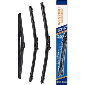 28"/28"/12" Windshield Wipers Compatible with Ford Focus 2012-2018 Front and Rear Wiper Blades for My Car Original Equipment Automotive Replacement (Set of 3)