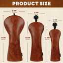 Craftsman Golf Premium Leather Brown Blade Mallet Putter Cover Driver Fairway Wood Headcover Cover Magnetic Closure