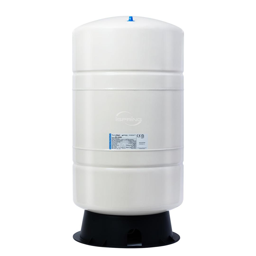 iSpring T20M 20 Gallon Pre-Pressurized Tank for Reverse Osmosis (RO) Systems with 14 gallons of Water Storage Capacity, White
