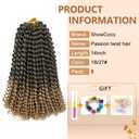 Ombre Blonde Passion Twist Hair 14 Inch 8 Packs Passion Twist Crochet Hair For Black Women Water Wave Braiding Hair Curly Long Spring Twist Hair Synthetic Hair Extension(14 Inch,T27)
