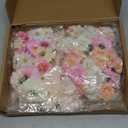 210 Pcs Mini Silk Flower Heads Small Fake Rose Daisy Faux Flowers Bulk for Crafts Artificial Loose Fabric Flowers Heads Sunflower Bulk for Wedding Hair Cap Dresses Decorations (Light Colors Mixed)