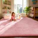 Ophanie Light Pink Area Rugs for Bedroom Girls, 4x6 Kids Fluffy Fuzzy Furry Shag Carpet, Plush Soft Cute Baby Shaggy Bedside Indoor Floor Rug for Teen Dorm Home Decor Aesthetic, Nursery (4' x 6', 5- Pink)