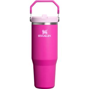 STANLEY IceFlow 2.0 Flip Straw Tumbler with Handle 30 oz | Twist On Lid and Flip Up Straw | Leak Resistant Water Bottle | Insulated Stainless Steel | BPA-Free | Violet Blossom