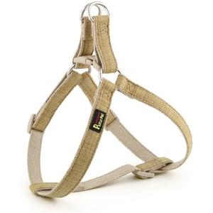 Plutus Pet Cotton Hemp Step in Dog Harness, Sustainable, Lightweight and Escape-Proof, Quick Fit Dog Harness for Puppy Small Medium and Large Dogs, Khaki, S