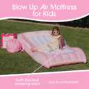 FUNBOY Barbie Kids Twin Size Sleepover Travel Bed Inflatable Air Mattress, Portable Floor Blow Up Bed with Carrying Storage Bag, Perfect for Camping & Home Use