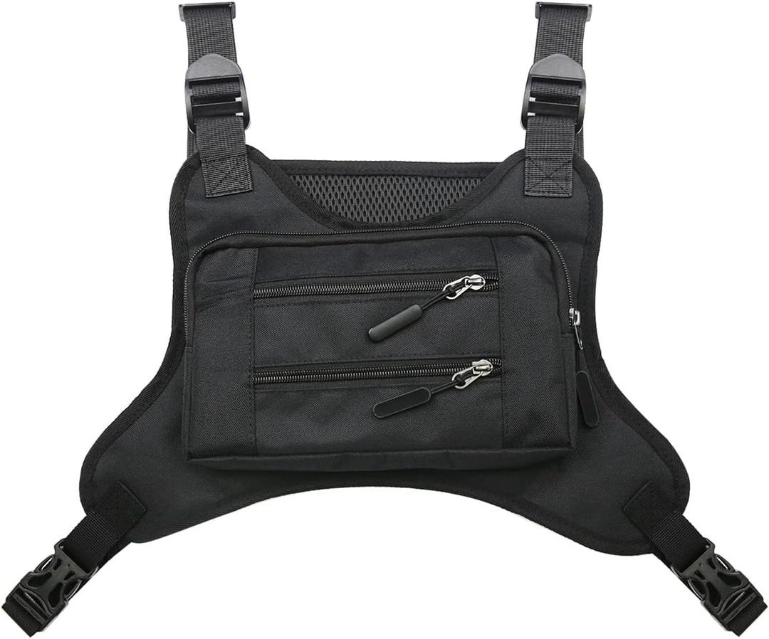 JOYEONDEF Sports Chest Bag for Men, Water Resistant Chest Pack, Running Pack with Cell Phone Holder and Extra Storage, One Size