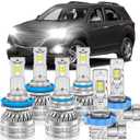 Compatible With 2010-2017 Chevrolet Equinox Fog Bulbs, High&Low Beam Fog Light Combo, Upgraded 800% Brightness, Super Bright 6000K Pure White Light, Pack of 6