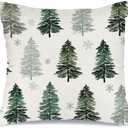 AACORS Christmas Pillow Cover 16X16 Inch Christmas Tree Snowflake Decoration Holiday Farmhouse Winter Pillow Case Decor for Home Sofa Couch (Green) AA223-16