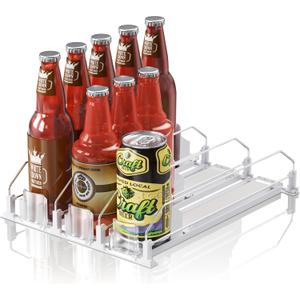 Drink Organizer for Fridge,12oz 16oz 20oz - Soda Can Dispenser for Refrigerator,Width Adjustable,Automatic Pusher Glide (White, 15"D 3ROW,Holds 15 Cans) Drink Organizer for Fridge,12oz 16oz 20oz - Soda Can Dispenser for Refrigerator,Width Adjustable,Automatic Pusher Glide (White, 15"D 3ROW,Holds 15 Cans)