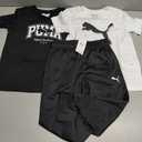 PUMA boys 3 Piece Set, Short Sleeve Cotton Jersey T-shirts & Matching Tricot Pant 4T