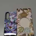 Esdot for Samsung Galaxy S25 Edge Case - Wireless Charging Compatible  Dual-Layer Soft Silicone + Hard Shell - Wildflower Design - Protective Phone Cover for Women Girls - Abstract Lotus