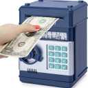 Piggy Bank for Boys,Refasy Electronic Piggy Banks Password Money Saving Box Gifts for 11 Year Old Boy Money Bank Toy Birthday Gifts for Boys Girls Kids Safe Cash Coin Can(Navy)