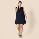 Amazon Essentials Women's Sleeveless Woven Shift Dress (Medium, Navy)