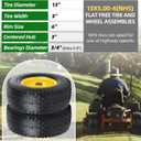 AR-PRO (2-Pack) 13x5.00-6 Flat Free Tire and Wheel Assembly, Solid Lawn Mower Front Wheels with 3"-6" Centered Hub, 3/4" Bearing, Compatible with Riding Mowers & Garden Tractors