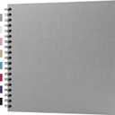 potricher 10 x 10 Inch DIY Scrapbook Album 40 Pages Hardcover Kraft Paper Scrap Book Photo Albums Memory Book for Wedding and Anniversary Family (Gray, 10 Inch)